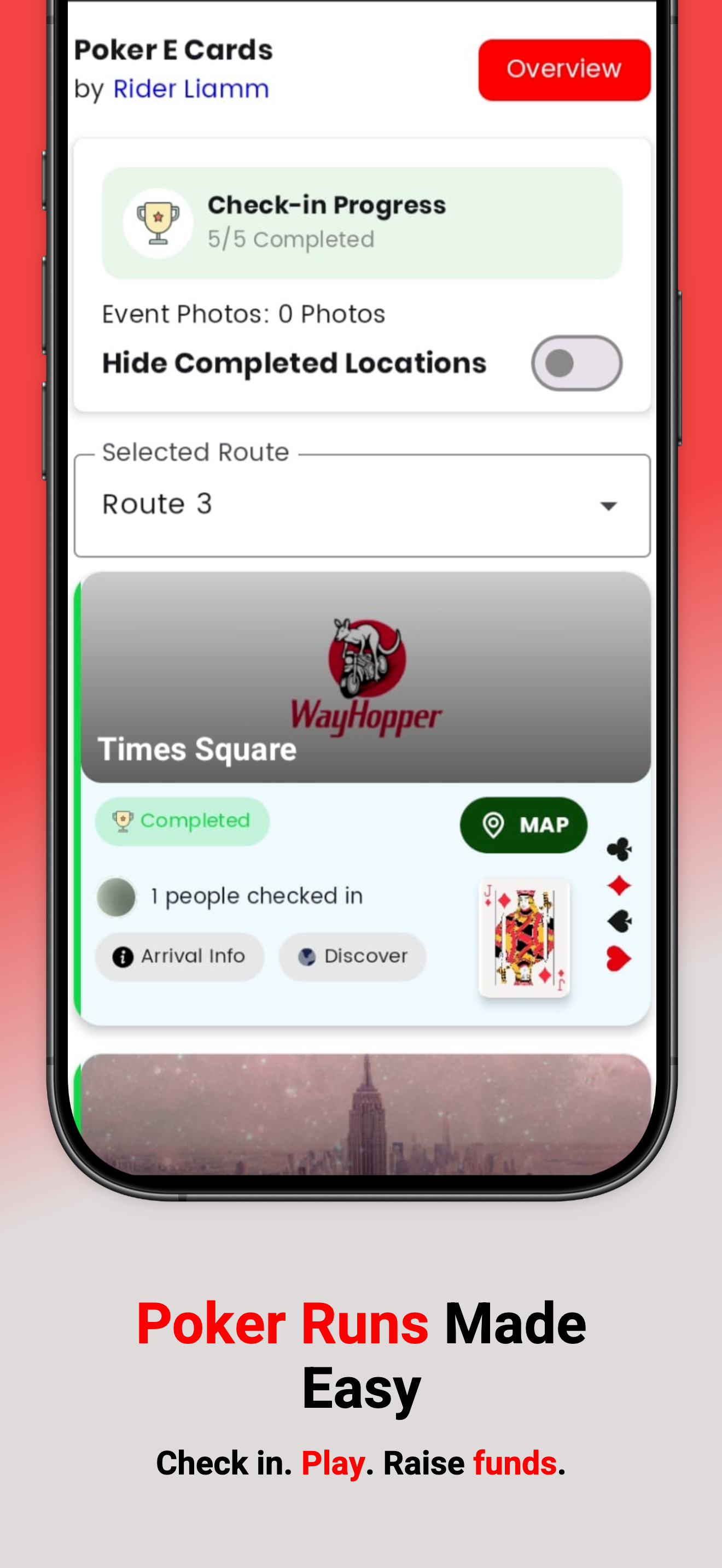 WayHopper poker run app with card collection